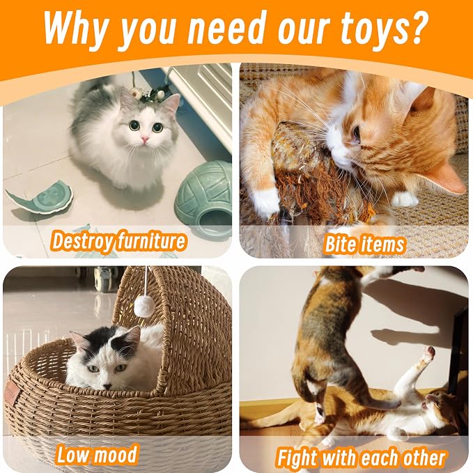 Catnip Toys for Indoor Cats, 5 Pack Cat Toys for Cats, Fluffy Catnip Toys for - Image 5
