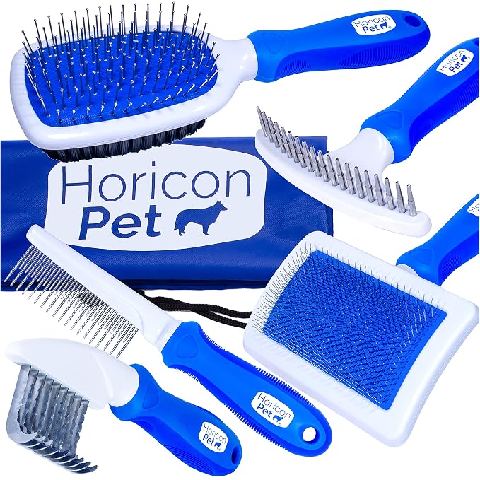 6 In 1 Premium Dog Brush Set by HoriconPet