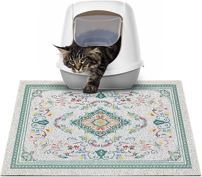 Glittme Cat Litter Mat with Non-Slip Bottom Litter Box Mat 24"X15" Litter by Glittme