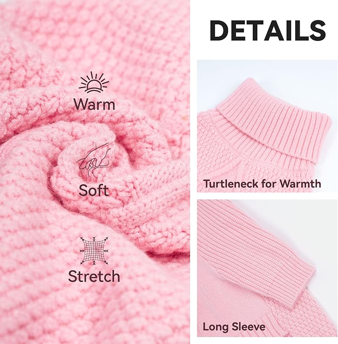 cyeollo Turtleneck Dog Sweater Soft Knitwear Pullover Sweaters - Image 3