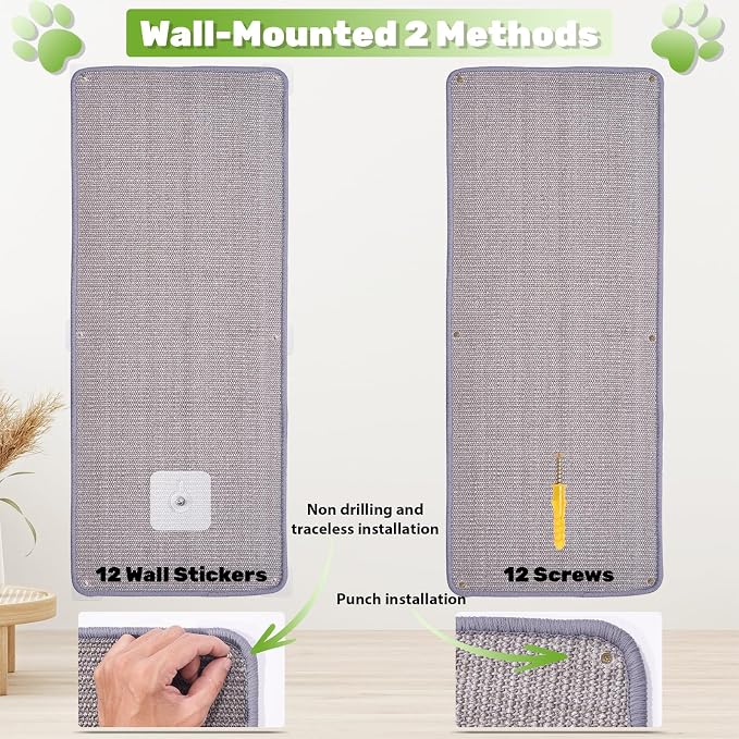 Natural Sisal Cat Scratcher Mat, Wall Scratcher Carpet, Cat Climbing Wall - Image 7