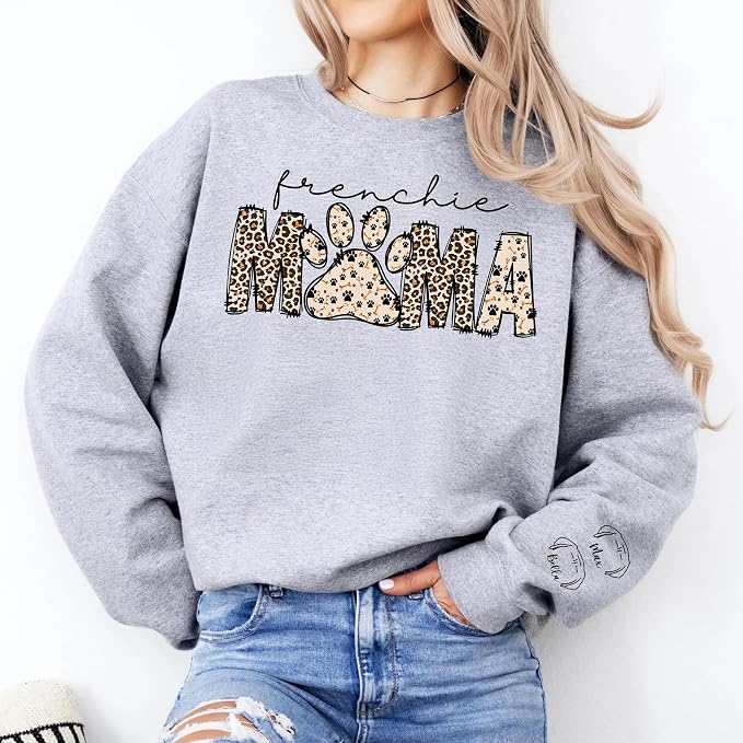Personalized Dog Breed Mama Sweatshirt, Custom Paw Print Sweater, Cozy Pet - Image 7