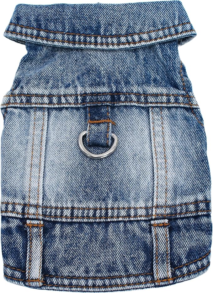 Puppy Clothes for Small Dogs Boy, Classic Western Denim Dog Coat, Dog Jeans by MISSPET