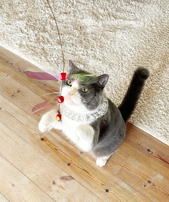 NECOICHI Crinkly Critters Dancing Dragonfly Trio Wire Cat Wand No.1 Selling Cat - Image 6