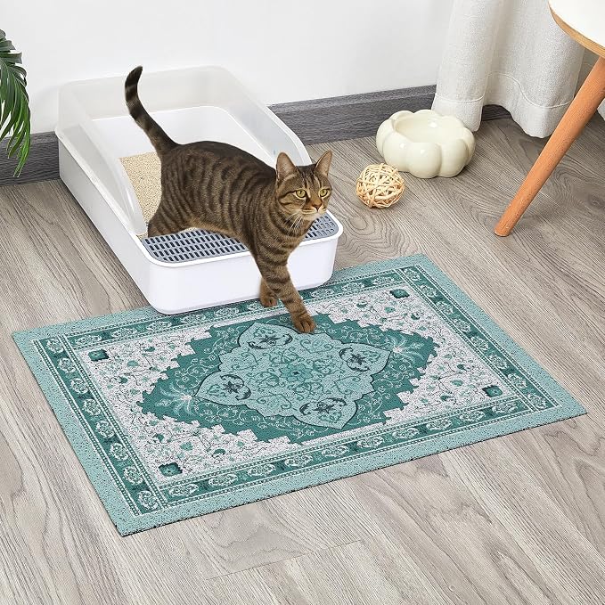 Glittme Cat Litter Mat with Non-Slip Bottom Litter Box Mat 24"X15" Litter - Image 2