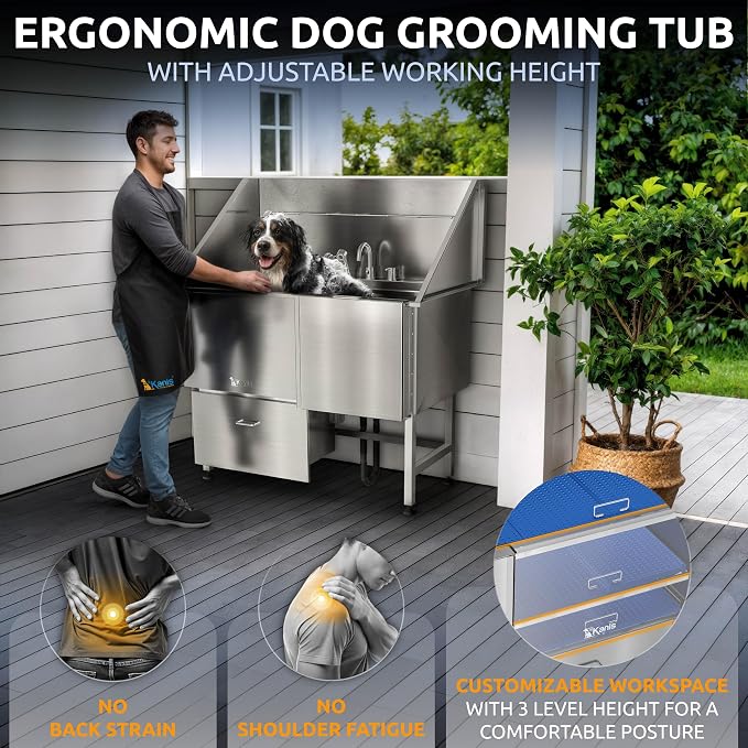 KANIS Professional Dog Washing Station 304 Stainless Steel Pet Wash Sink - Image 5