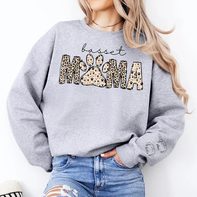 Personalized Dog Breed Mama Sweatshirt, Custom Paw Print Sweater, Cozy Pet - Image 7