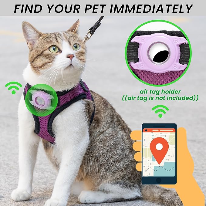 Dog Harness with Airtag Holder for Small Dogs, Cats - Image 3