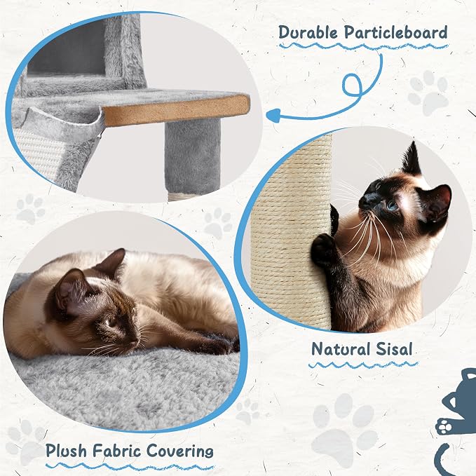 Yaheetech Cat Tree Tower, 40-Inch Condo - Image 9