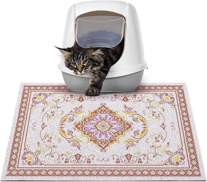 Glittme Cat Litter Mat with Non-Slip Bottom Litter Box Mat 24"X15" Litter by Glittme