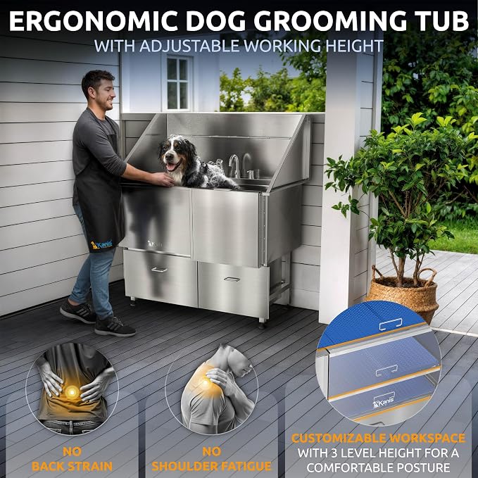 KANIS Professional Dog Washing Station 304 Stainless Steel Pet Wash Sink - Image 5