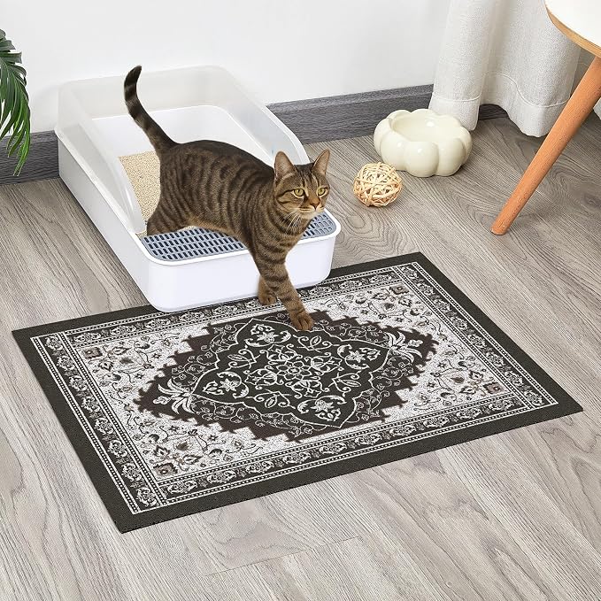 Glittme Cat Litter Mat with Non-Slip Bottom Litter Box Mat 24"X15" Litter - Image 2