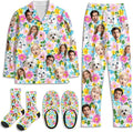 Artsadd Custom Pajamas for Women Men Family, Personalized Face Pjs Pajama Pants by Artsadd