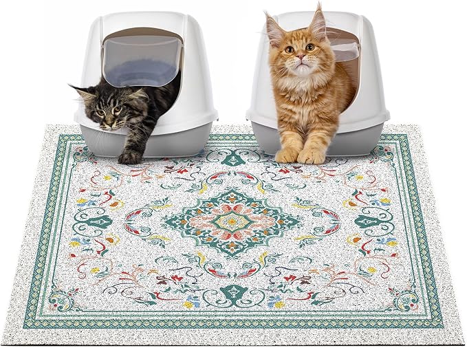 Glittme Cat Litter Mat with Non-Slip Bottom Litter Box Mat 33"X22" Litter by Glittme