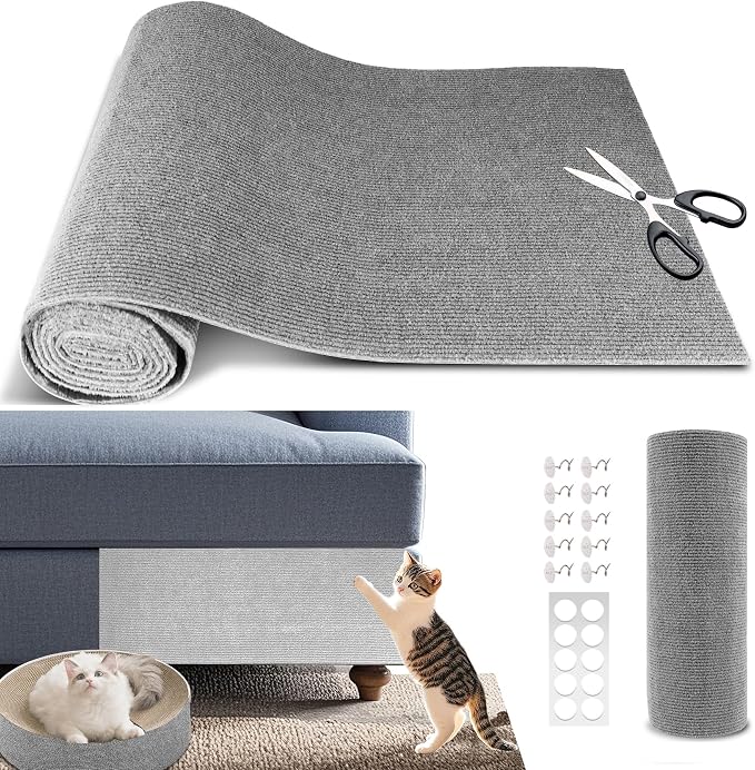 Cat Scratch Furniture Protector, 39.4"x15.8" Self Adhesive Cat Scratch Mat Pad by WAWINYAirVentFilters