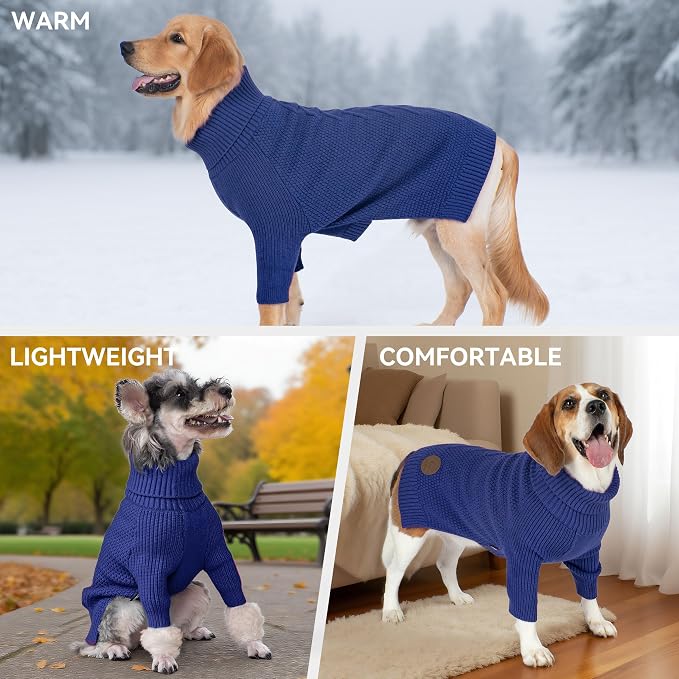 cyeollo 4XL Dog Sweater, Pullover Turtleneck - Image 3