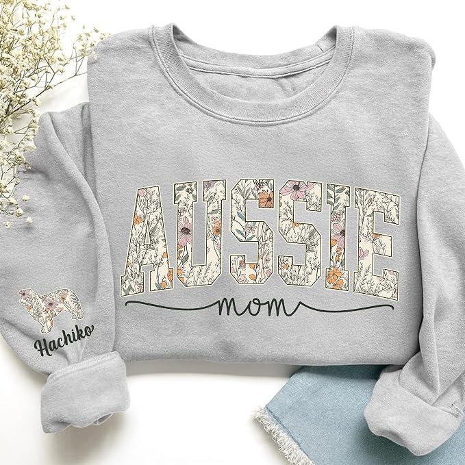 Personalized Dog Mom Sweatshirt, Dog Lover Crewneck, Gift Idea - Image 3