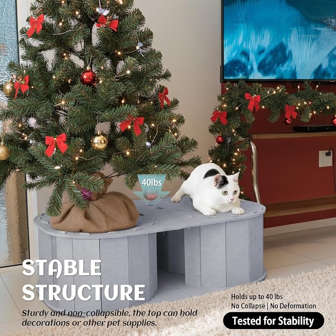 PETKARAY Large Felt Cat Tunnel, Double S-Shaped Hideaway - Image 4