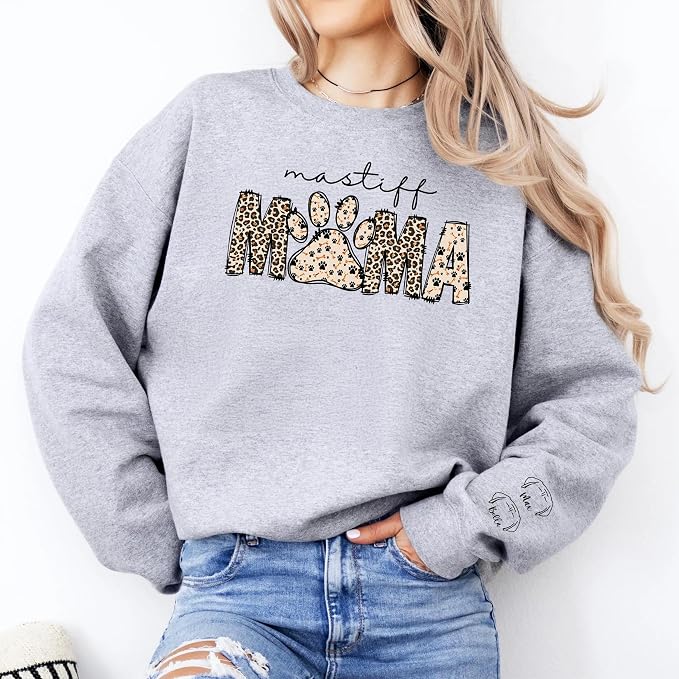 Personalized Dog Breed Mama Sweatshirt, Custom Paw Print Sweater, Cozy Pet - Image 7
