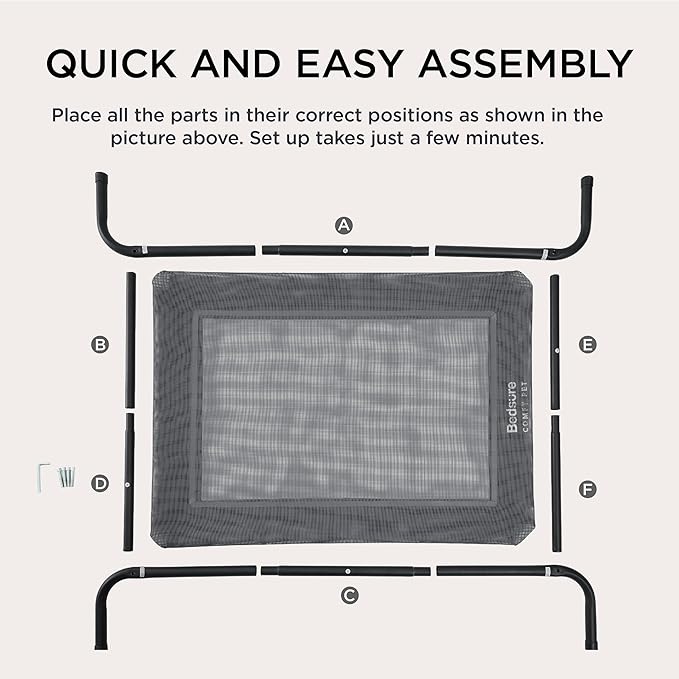 Bedsure Outdoor Elevated Dog Bed Medium Size Dog, Portable Indoor & Outdoor - Image 7
