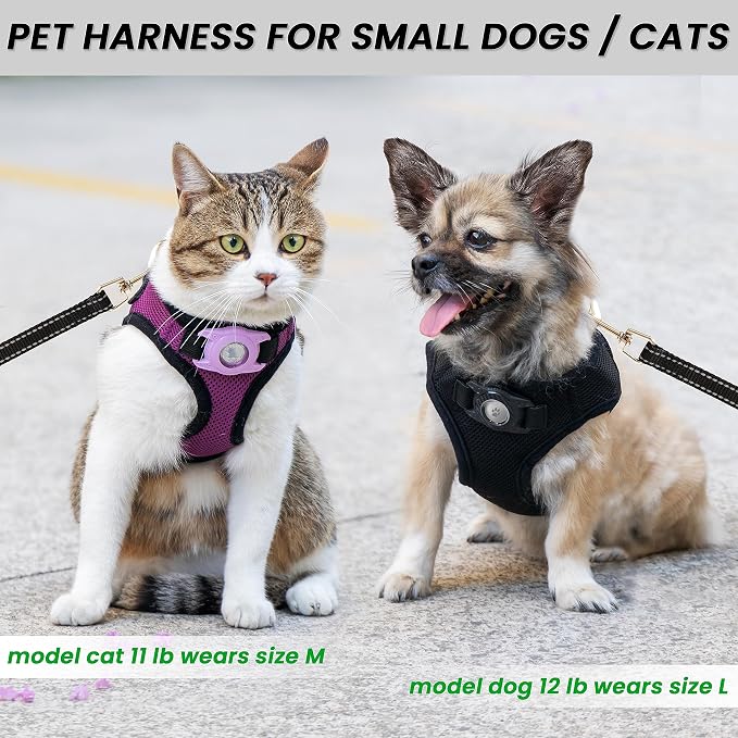 Dog Harness with Airtag Holder for Small Dogs, Cats - Image 4