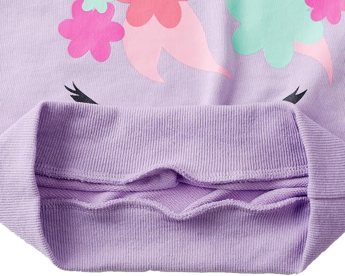 Little Girls Unicorn Outfits 2 Piece Kids Ruffle Sleeve Sweatshirt + Leggings - Image 4