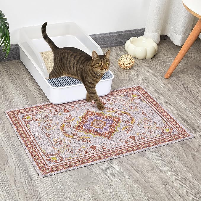 Glittme Cat Litter Mat with Non-Slip Bottom Litter Box Mat 24"X15" Litter - Image 2