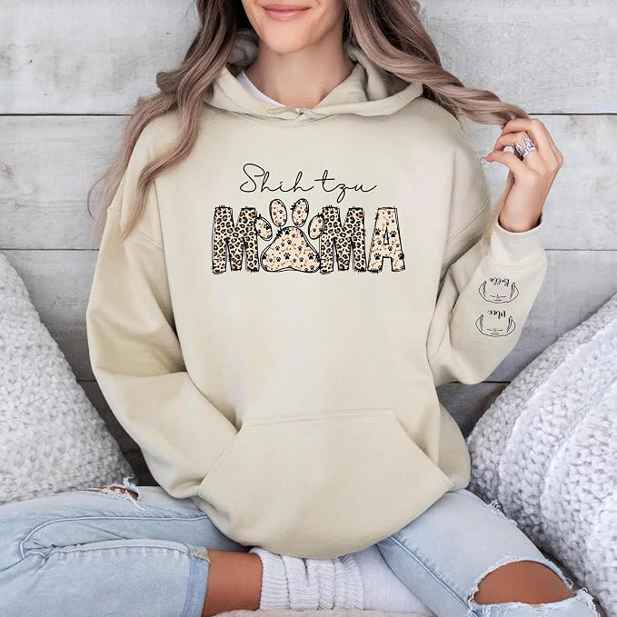 Personalized Dog Breed Mama Sweatshirt, Custom Paw Print Sweater, Cozy Pet - Image 3