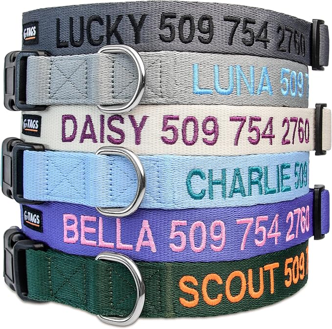 GoTags Personalized Dog Collar, Custom Embroidered - Image 2