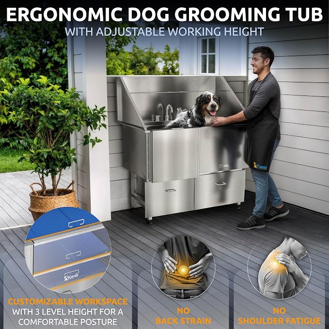 KANIS Professional Dog Washing Station 304 Stainless Steel Pet Wash Sink - Image 5