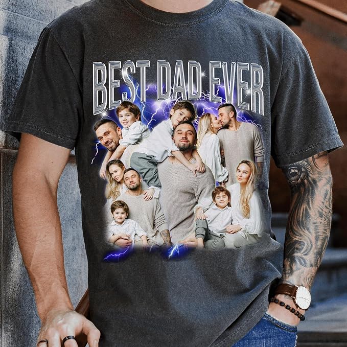 Custom Dad Shirt Personalized Picture T-Shirt - Image 2