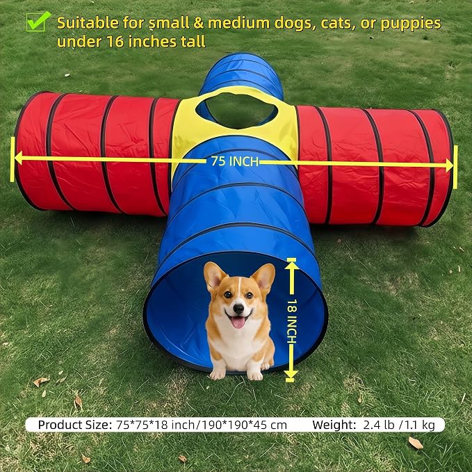 Dog Agility Tunnel for Small & Medium Dogs and Puppies – Durable Oxford Fabric - Image 2
