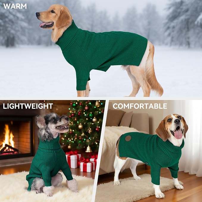 cyeollo 4XL Dog Sweater, Pullover Turtleneck - Image 4