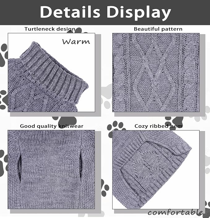 XS Dog Sweater Dog Clothes for Small Dogs Winter Chihuahua Clothes Warm Small - Image 3