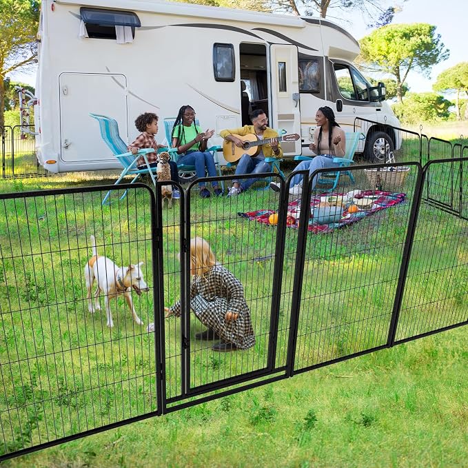 Dog Playpen Outdoor Extra Wide 16 Piece Panels Heavy Duty Dog Fence 47" Height - Image 2