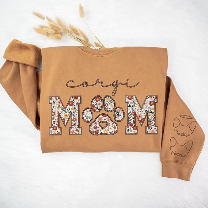 CHILLEVER Personalized Embroidered Dog Mom Sweatshirt, Dog Mama Crewneck - Image 6