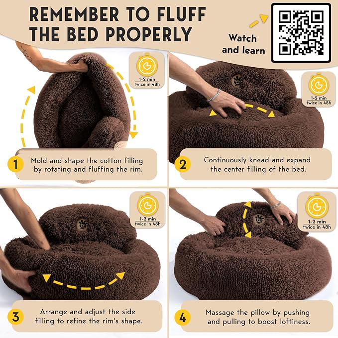 PetJett Calming Dog Bed for Small Dogs – 23" Donut Dog Beds, Anti-Slip & - Image 6