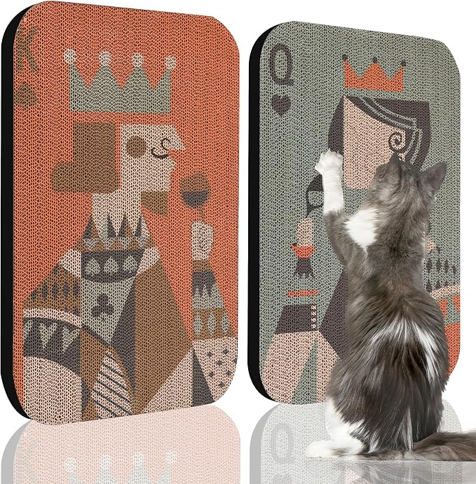 2 Pack Art Cat Scratcher, Wall-Mountable Cat Scratch Pad, Wall Cat Scratcher by LESISSMER
