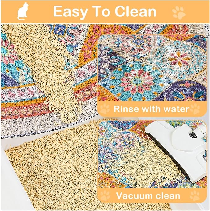 Glittme Cat Litter Mat with Non-Slip Bottom Litter Box Mat 24"X15" Litter - Image 7