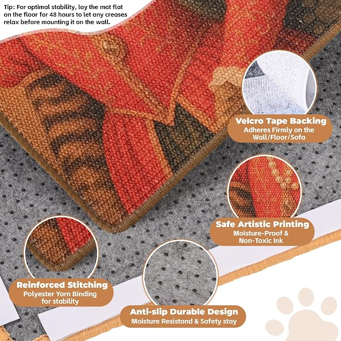 Sisal Cat Scratcher Mat, Cat Wall Scratcher - Image 3
