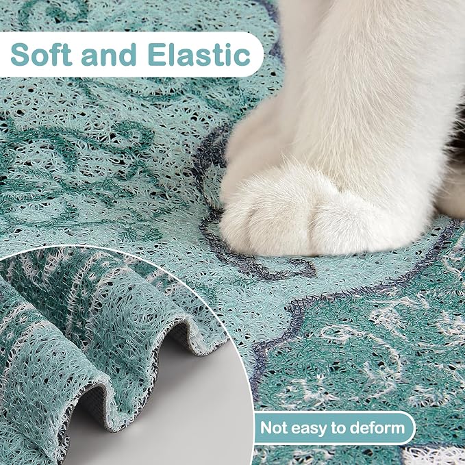 Glittme Cat Litter Mat with Non-Slip Bottom Litter Box Mat 24"X15" Litter - Image 6