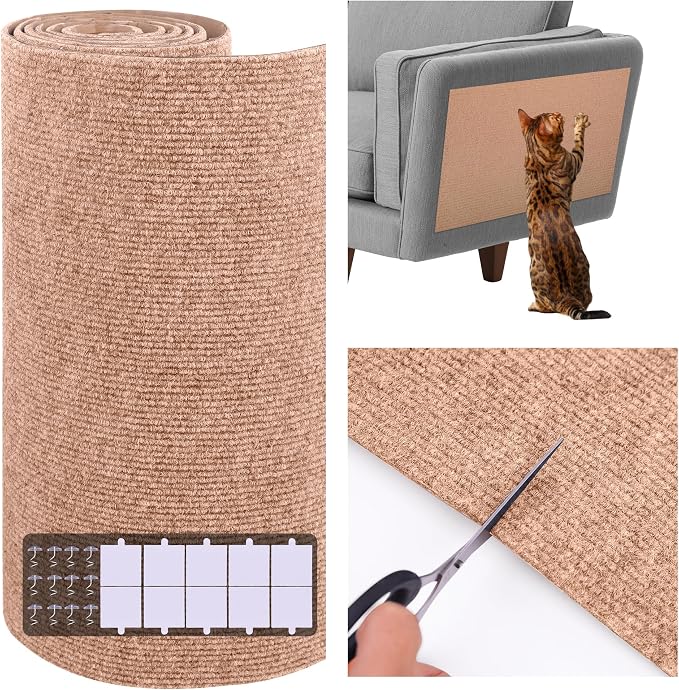 15.7'' x 39.3'' Cat Scratch Furniture Protector Adhesive Trimmable Cloth Couch by Unknown
