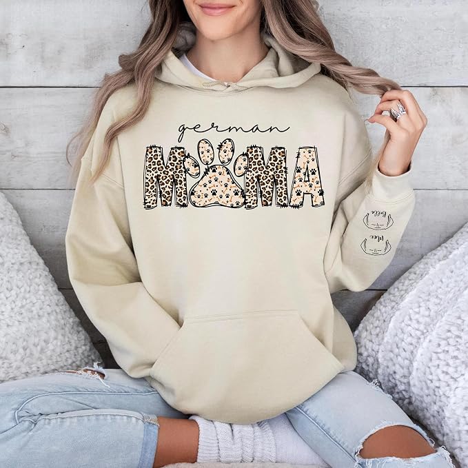 Personalized Dog Breed Mama Sweatshirt, Custom Paw Print Sweater, Cozy Pet - Image 3