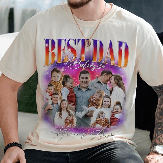 Custom Dad Shirt Personalized Picture T-Shirt - Image 3