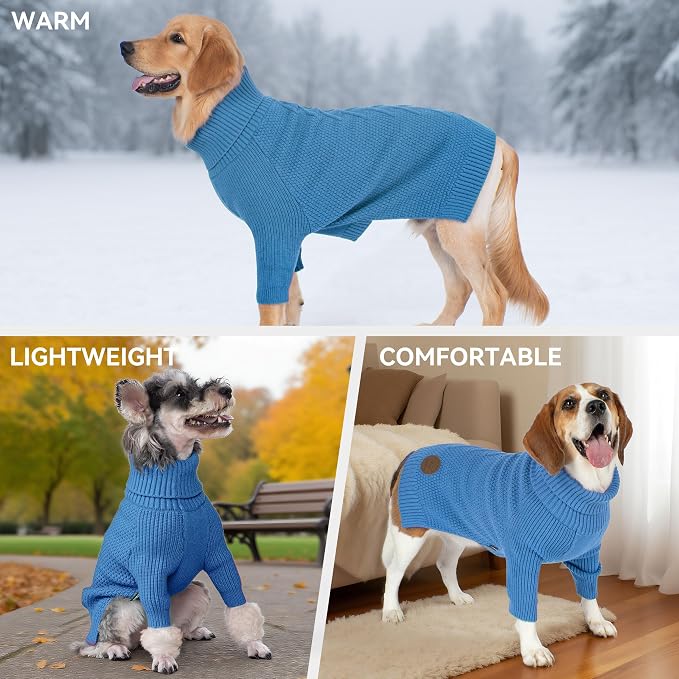 cyeollo 4XL Dog Sweater, Stretchable & Cozy Warm Dog Sweaters - Image 4