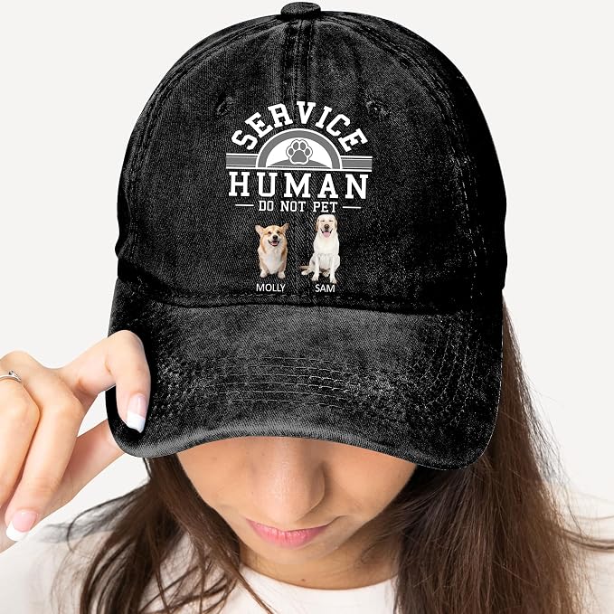 Personalized Vintage Washed Denim Dad Hat, Custom Baseball Cap - Image 4