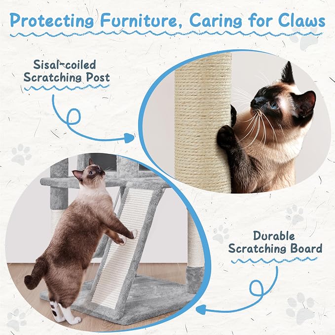 Yaheetech Cat Tree Tower, 40-Inch Condo - Image 8