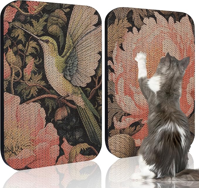 2 Pack Art Cat Scratcher, Wall-Mountable Cat Scratch Pad, Cat Wall Scratcher by LESISSMER