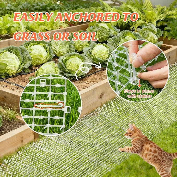 Transparent Cat Scat Mat with Spikes, 6.5FT Clear Cat Deterrent Mat - Image 7