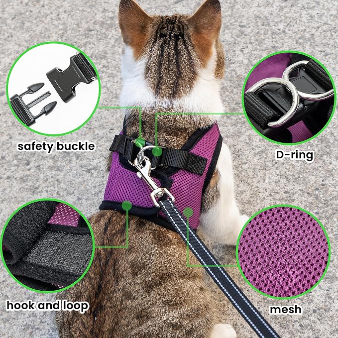 Dog Harness with Airtag Holder for Small Dogs, Cats - Image 5